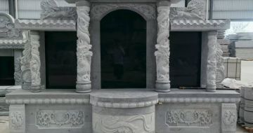 遵义 芝麻灰高档墓碑，土墓，可定制