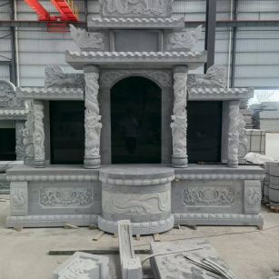遵义 芝麻灰高档墓碑，土墓，可定制