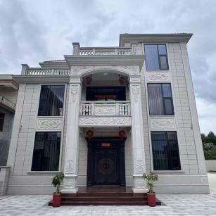 遵义 芝麻白石材别墅干挂案例展示