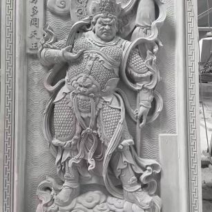 遵义 芝麻灰花岗岩人物雕刻——多闻天王