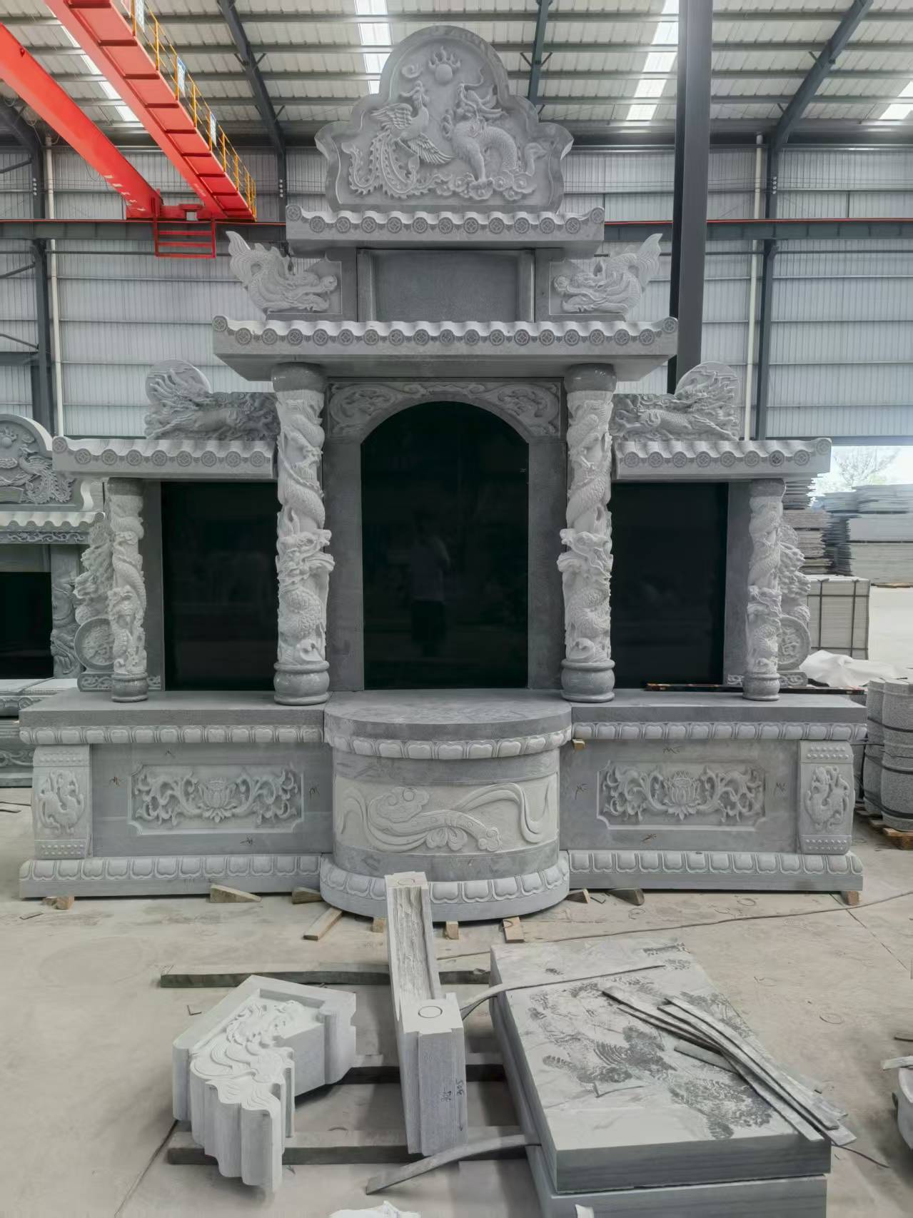 遵义 芝麻灰高档墓碑，土墓，可定制